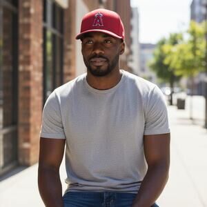 Los Angeles Angels VTG Outdoor Cap Brand Hat MLB Snapback Red Anaheim New w Tags